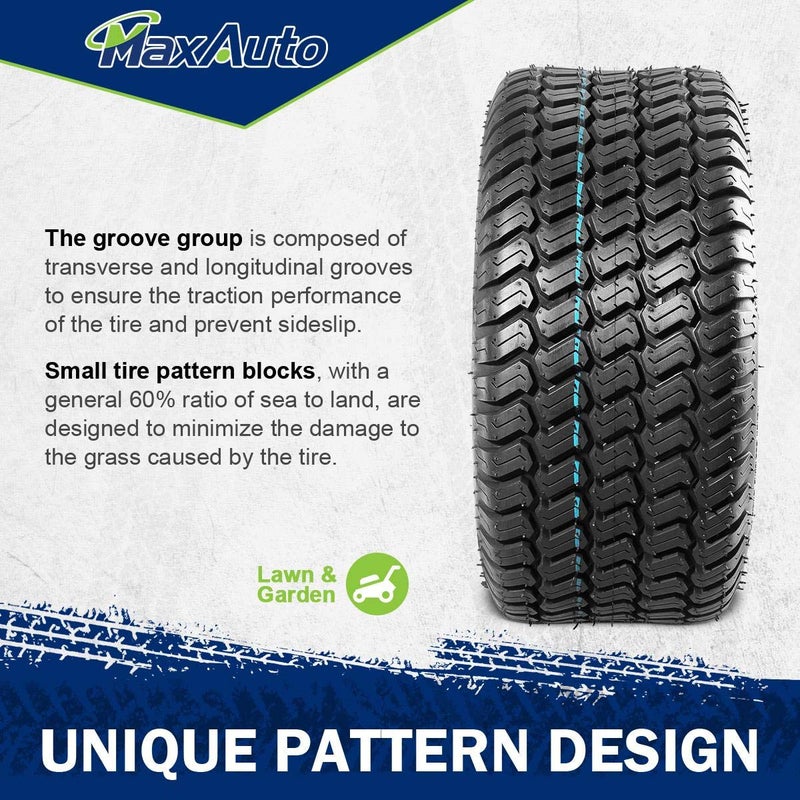 MaxAuto ماكس أوتو 2 قطعة 16x6.50-8 إطارات جزازة العشب للجرارات وحدائق الركوب، 4PR، بدون أنبوب - Image 4